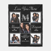 Elegante MAMA 5 Foto Collage Monogram Einmalige Ma Fleecedecke (Vorderseite)