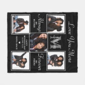 Elegante MAMA 5 Foto Collage Monogram Einmalige Ma Fleecedecke (Vorderseite (Horizontal))