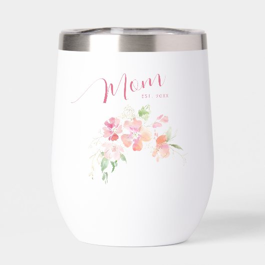 Elegante Mama Est Year Rosa Farbe Wasser (Rückseite)