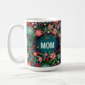 Elegante Mama Rosa grüne Blüteninspirivität Kaffeetasse (Links)
