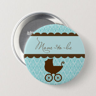 Elegante Mama-zu-----zu---Baby-Carriage und Blue D Button
