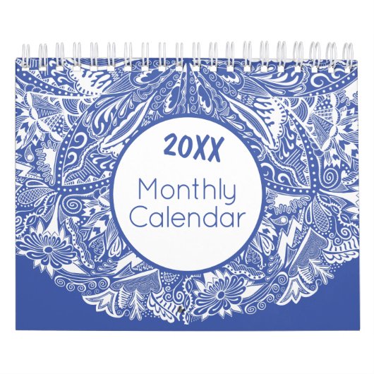 Elegante Mandala Art Colorful Blue Kalender (Titelbild)