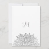 Elegante Mandala aus weißem Silber Save the Date Einladung (Rückseite)