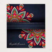 Elegante Mandala Business Card Visitenkarten (Außenseite Aufgefaltet)