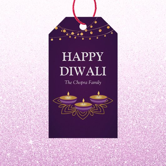 Elegante mandala diyas retroduale lila Diwali Geschenkanhänger