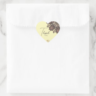 Elegante Mandala-inspirierte Hochzeit Herz-Aufkleber