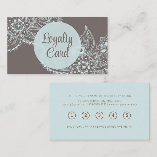Elegante Mandala Loyalty Card Visitenkarte (Vorne/Hinten)