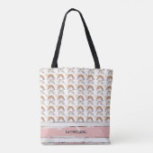 Elegante Mandala Muster Tote Tasche mit rosa (Rückseite)