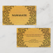 Elegante Mandala Namaste Gold Yoga Logo Kunst Visitenkarte (Vorne/Hinten)