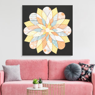 Elegante Mandala-Wandkunst Heilige geometrische Leinwanddruck