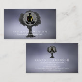 Elegante Mandala Yoga Pose Tree Logo Art Visitenkarte (Vorne/Hinten)