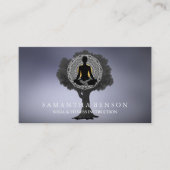 Elegante Mandala Yoga Pose Tree Logo Art Visitenkarte (Vorderseite)