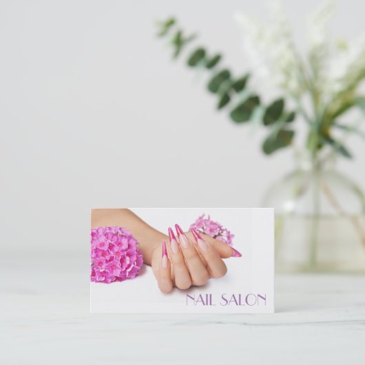 Elegante Maniküre nagel Nagelsalon Visitenkarte (Stehend Vorderseite)