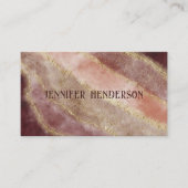 Elegante Marble Burgundy Pink Rose Gold Typografie Visitenkarte (Vorderseite)