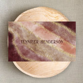 Elegante Marble Burgundy Pink Rose Gold Typografie Visitenkarte