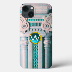 ELEGANTE MARBLE COLUME, PINK BLUE GEM STONE MONOGR Case-Mate iPhone HÜLLE