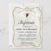 Elegante Marble Gold Baby Girls Taufe Einladung (Vorderseite)