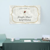 Elegante Marble Gold Baby Taufe Willkommen Banner (Messeveranstaltung)