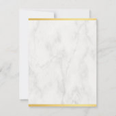 Elegante Marble Gold Handschrift Personalisiert Mitteilungskarte (Rückseite)