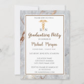 Elegante Marble Gold Nurse Graduation Party Einladung (Vorderseite)