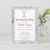Elegante Marble Gold Nurse Graduation Party Einladung (Stehend Vorderseite)