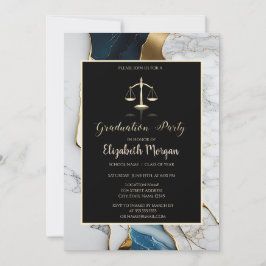 Elegante Marble Gold School Graduation Party Einladung