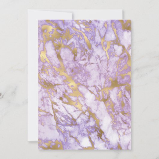 Elegante Marble Lavender Gold Wedding Einladung (Rückseite)