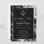 Elegante Marble Law School Graduation Party Einladung (Vorderseite)