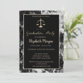 Elegante Marble Law School Graduation Party Einladung (Stehend Vorderseite)