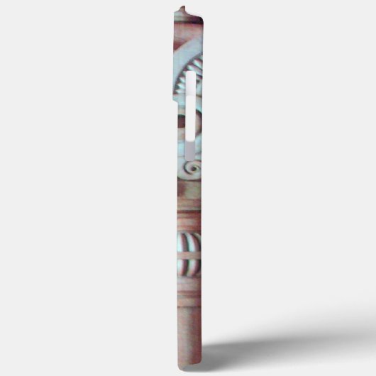 ELEGANTE MARBLE-SPALTE, ROTES GEM-STEIN-MONOGRAMM Case-Mate iPhone HÜLLE (Rückseite / Links)