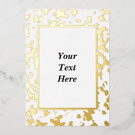 Elegante Marbled Gold Foil Blank Invitation Card Folieneinladung