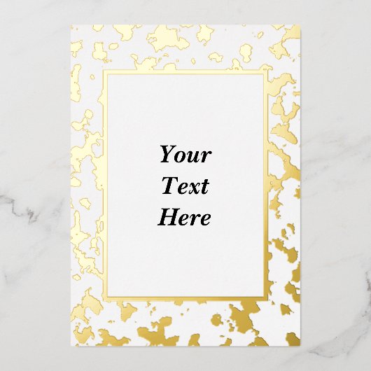 Elegante Marbled Gold Foil Blank Invitation Card Folieneinladung (Vorderseite)