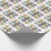 Elegante Mardi Gras Farben Decoupage Geschenkpapier (Ecke)
