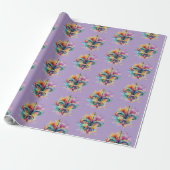 Elegante Mardi Gras Farben Geschenkpapier (Ungerollt)