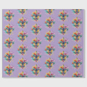 Elegante Mardi Gras Farben Geschenkpapier (Flach)