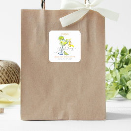 Elegante Margs & Matrimony Bachelorette Weekend Quadratischer Aufkleber