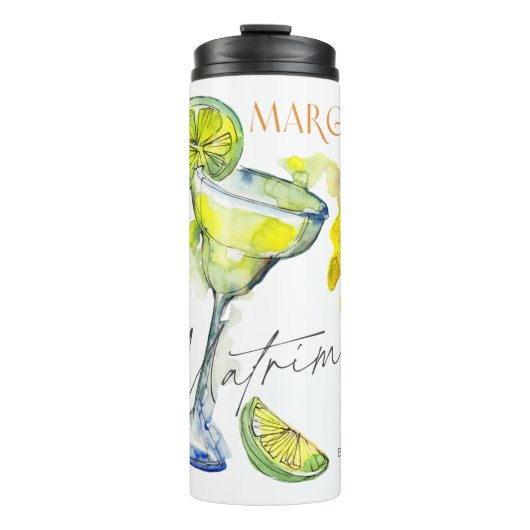 Elegante Margs & Matrimony Bachelorette Weekend Thermosbecher (Vorderseite)