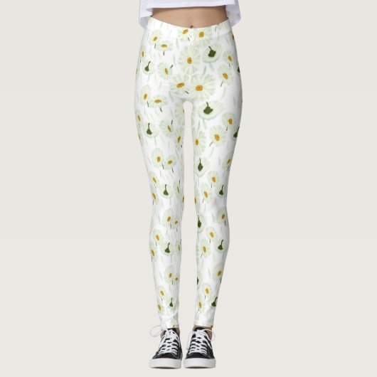 Elegante Marguerite Blume Leggings (Vorderseite)