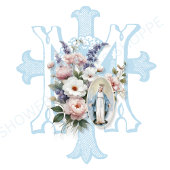 Elegante Marian Katholic Blue Wedding Einladung