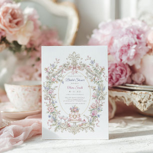 Elegante Marie Antoinette-Brautparty Einladung