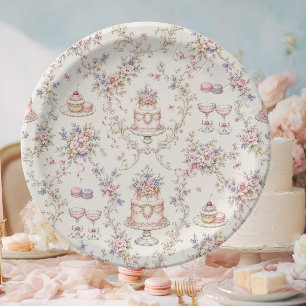 Elegante Marie Antoinette-Brautparty Pappteller
