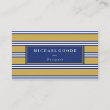 Elegante Marine-Blau-u. Senf-Streifen