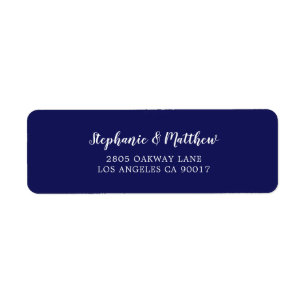 Elegante Marine-Blau-weiße Skript-Hochzeit
