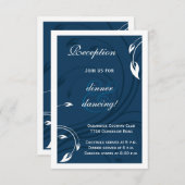 Elegante Marine Blue White Wedding Insert Card (Vorne/Hinten)