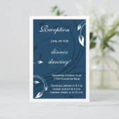 Elegante Marine Blue White Wedding Insert Card (Stehend Vorderseite)