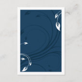 Elegante Marine Blue White Wedding Insert Card (Rückseite)