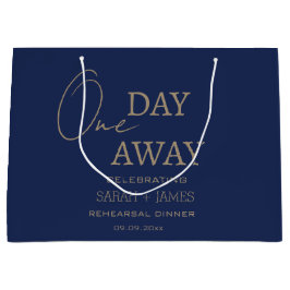 Elegante Marine & Gold 1 Tag vor Hochzeitsfeier Große Geschenktüte