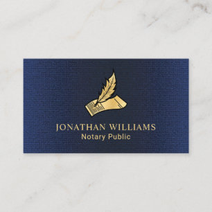 Elegante Marine & Gold Notar Visitenkarte