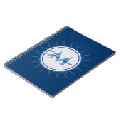 Elegante Marine Monogramm intensiv! Notizblock (Linke Seite)