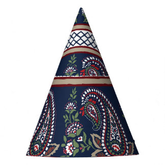 Elegante Marine Paisley: Zeitloses Grenzdesign Partyhütchen